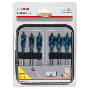 COFFRET DE 6 MÈCHES PLATES SELFCUT SPEED, 14 - 24 MM BOSCH