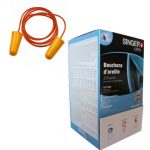 BOÎTE DISTRIBUTRICE SINGER 200 PAIRES DE BOUCHONS D'OREILLE AVEC CORDON SOUPLE 34 DB