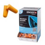 BOÎTE DISTRIBUTRICE SINGER 200 PAIRES DE BOUCHONS D'OREILLE SOUPLE 34 DB
