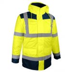 PARKA 4 EN 1 HAUTE VISIBILITÉ JAUNE ORANGE MANCHES LONGUES AMOVIBLES PARINA PARINO