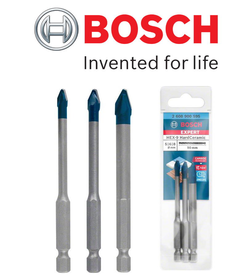 COFFRET DE 3 FORETS EXPERT HARDCERAMIC HEX-9, 5/6/8 MM BOSCH